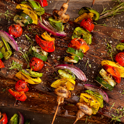 Vegetable Skewers with Garlic Kelp