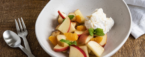 Fruit salad with honey coconut yoghurt