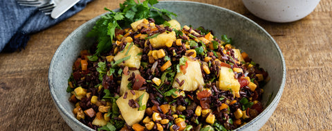 Pineapple and corn mixed rice salad