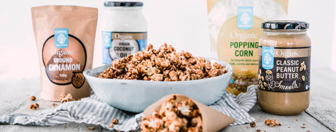 Peanut butter and cinnamon caramel popcorn