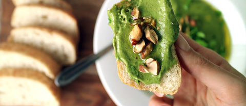 Almond garlicky pesto