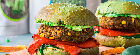 Green veggie burgers