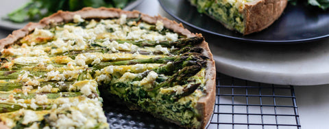 Spelt and buckwheat summer quiche